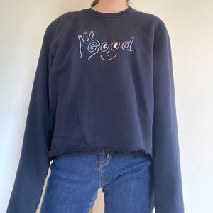 Ceizer “All Good” Cropped Crewneck Sweater